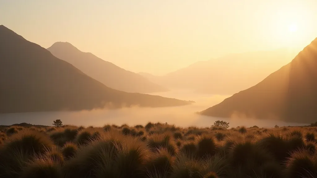 Misty Connemara mountain landscape at dawn